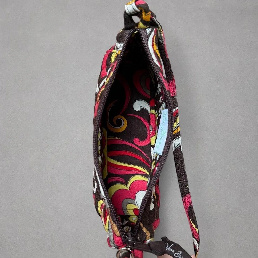 Vera Bradley Puccini Quilted Shoulder Bag Retired Brown Pink Yellow Y2K Purse